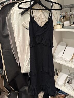 Black Ruffle Slip Dress
